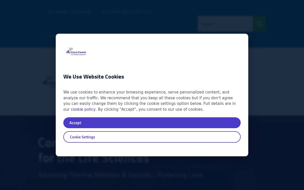 Cold Chain Technologies website preview