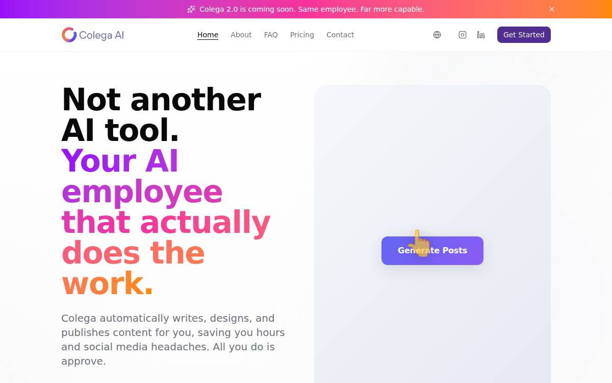 Colega website preview