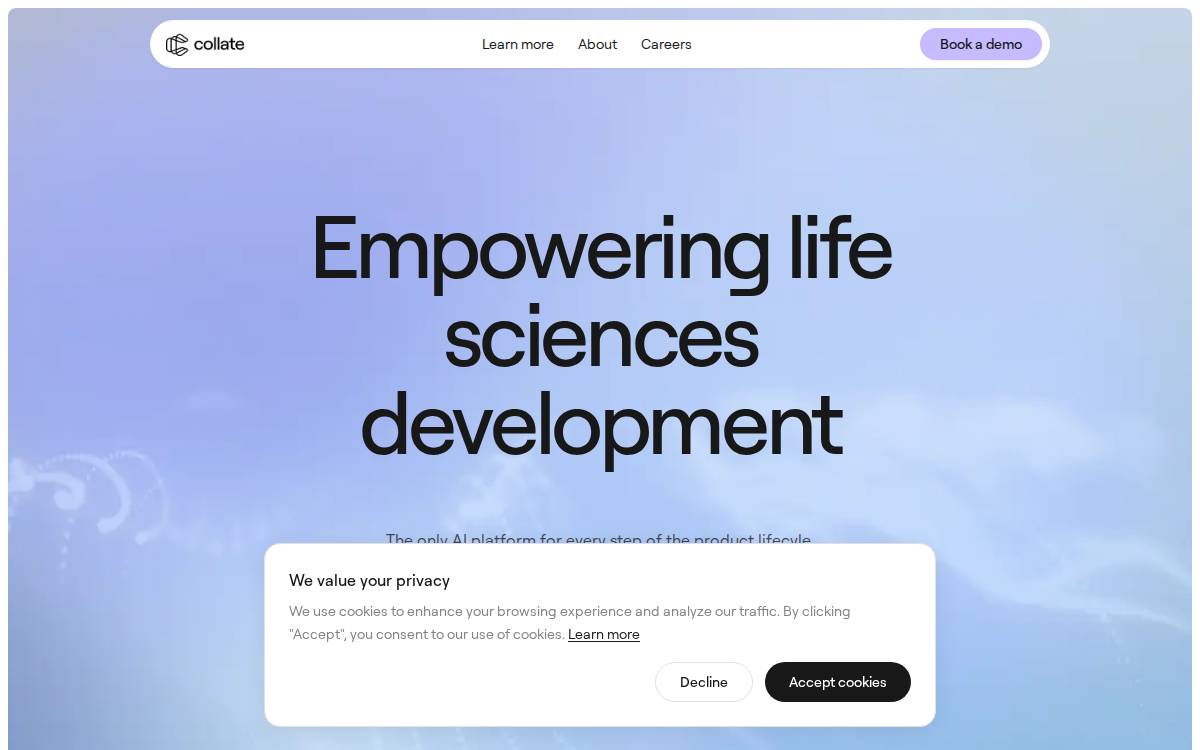 Collate website preview