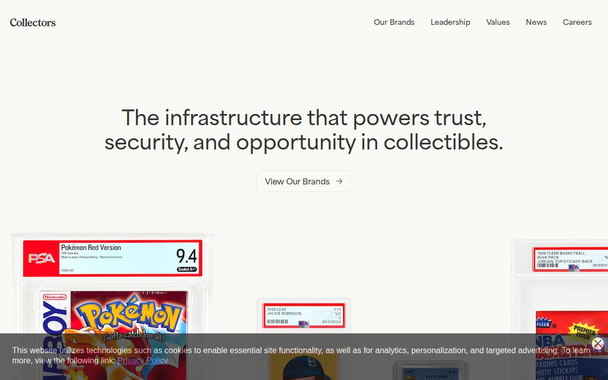 Collectors website preview