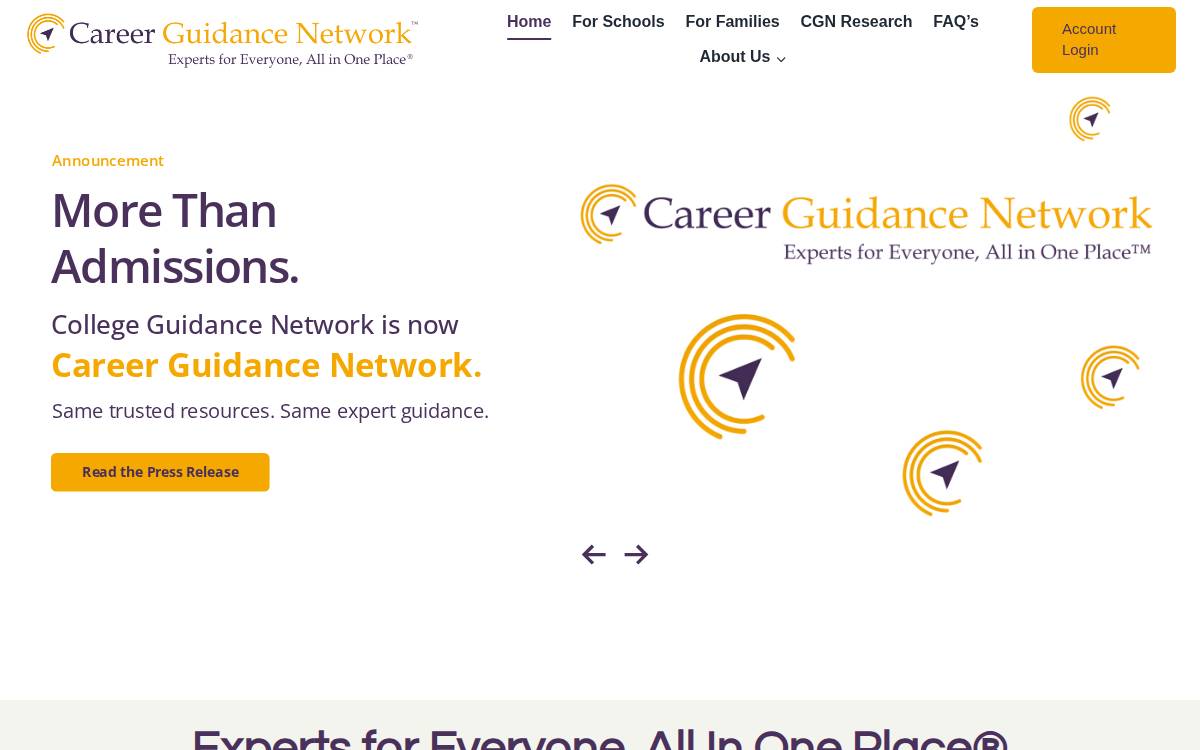 College Guidance Network website preview