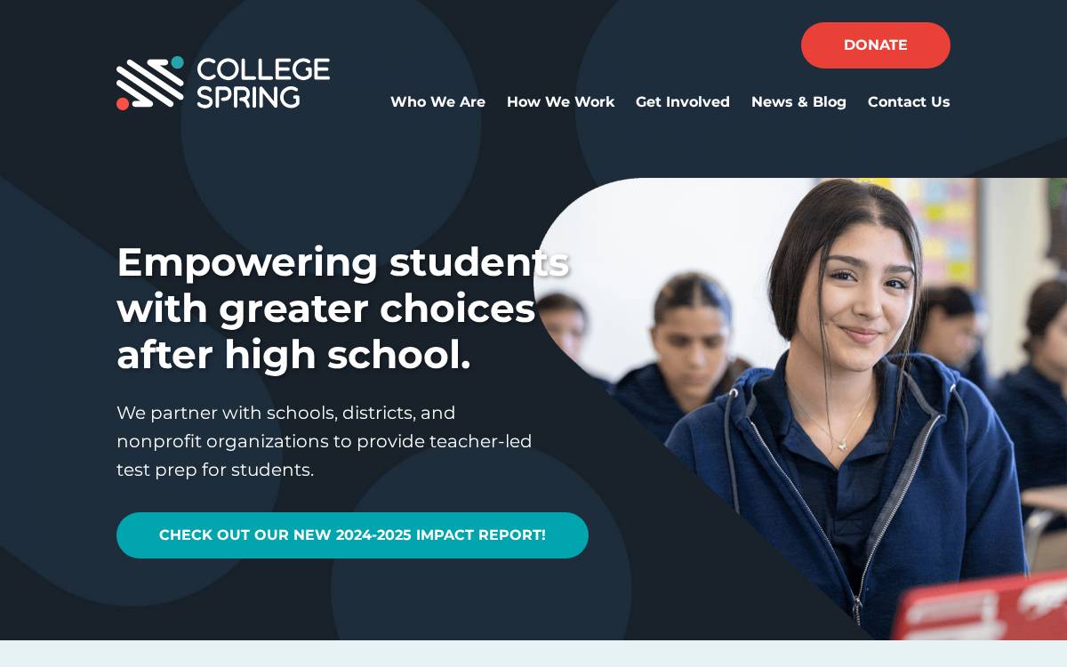 CollegeSpring 2017-2018 • Education website preview