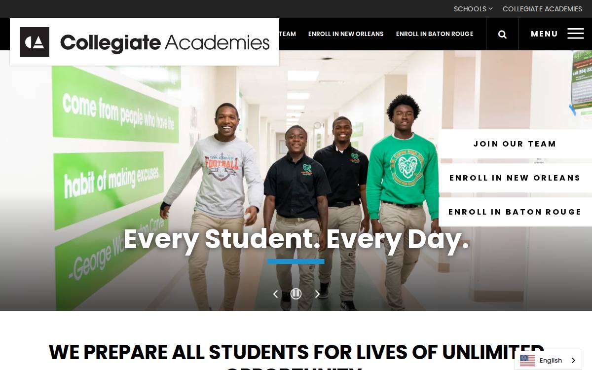 Collegiate Academies 5 Schools website preview