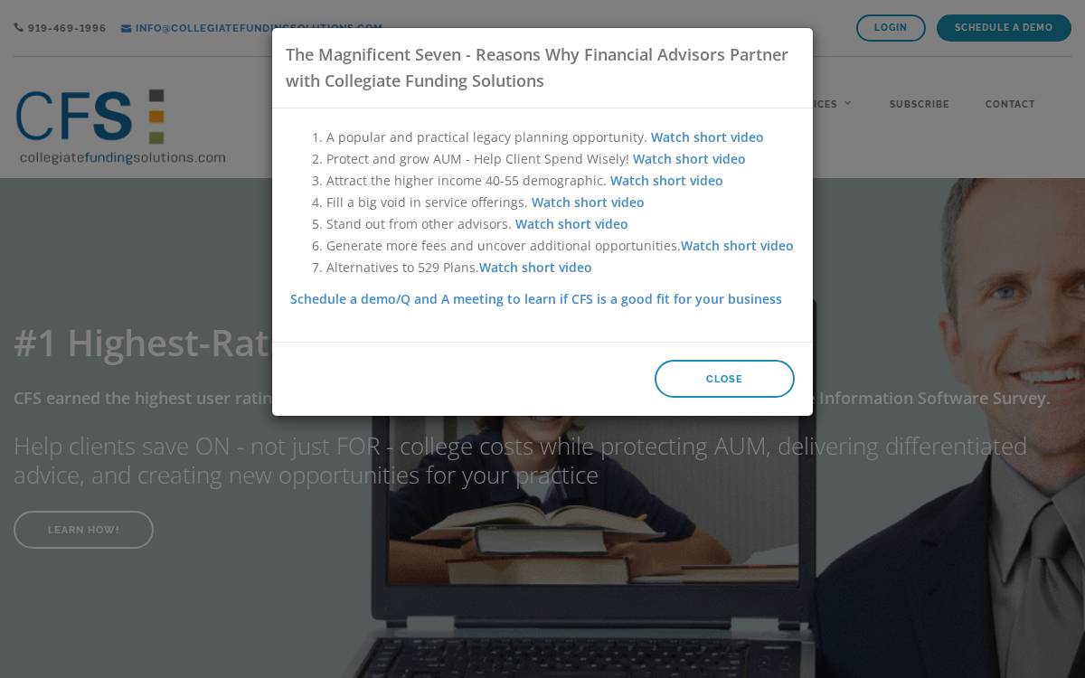 Collegiatefundingsolutions website preview