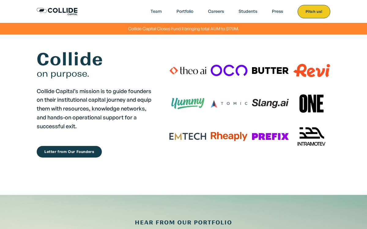 Collidecap website preview