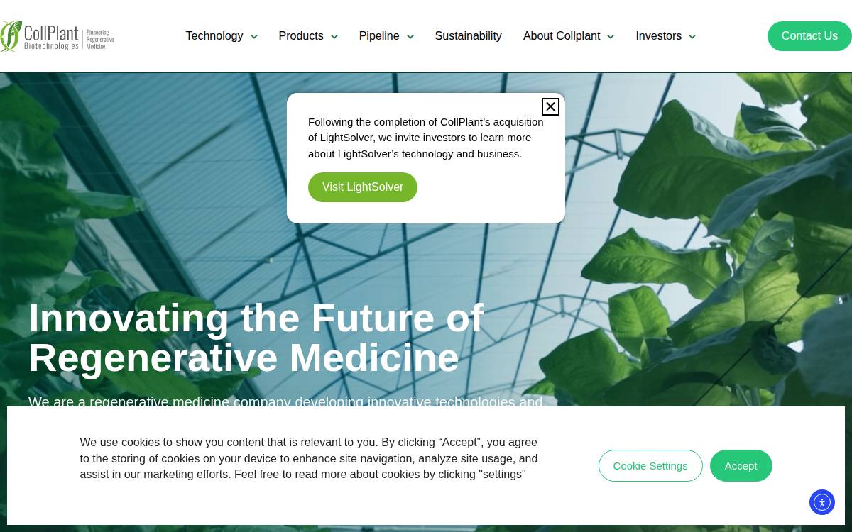 Collplant website preview