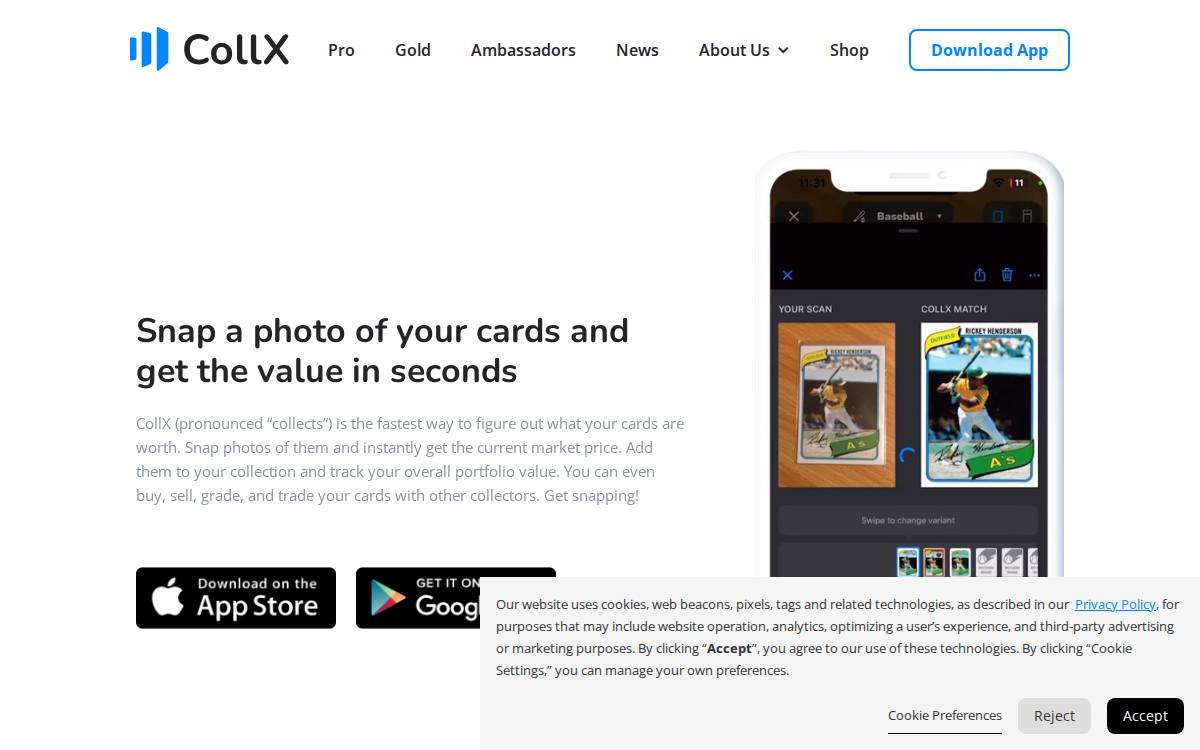 CollX website preview