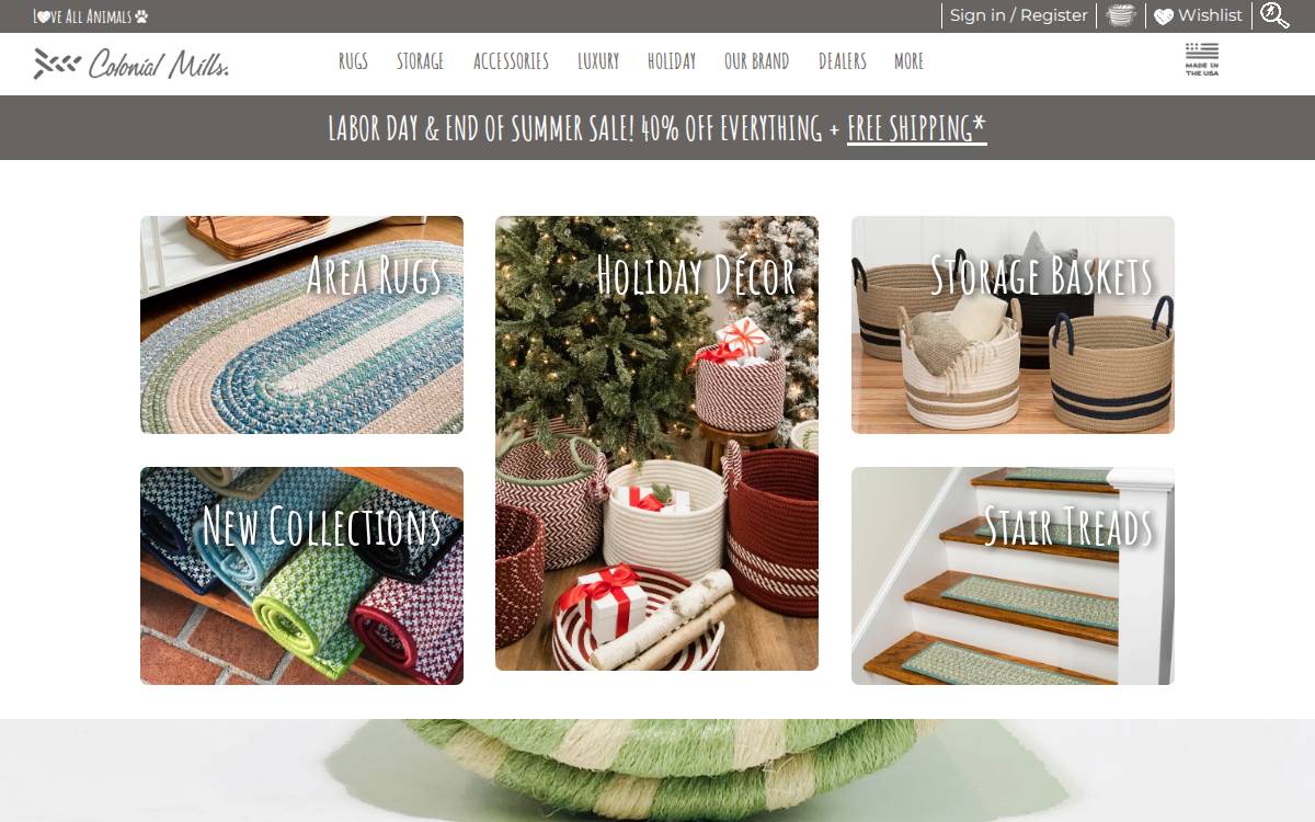 Colonialmills website preview