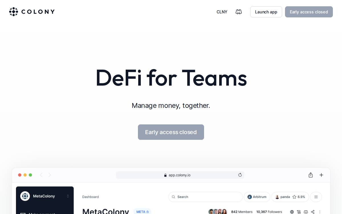 Colony website preview