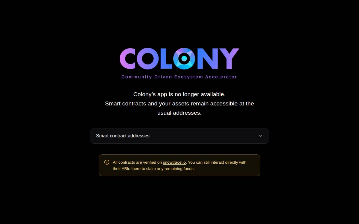 Colony website preview