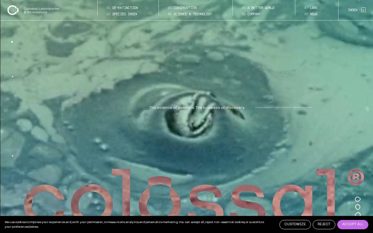 Colossal Biosciences website preview