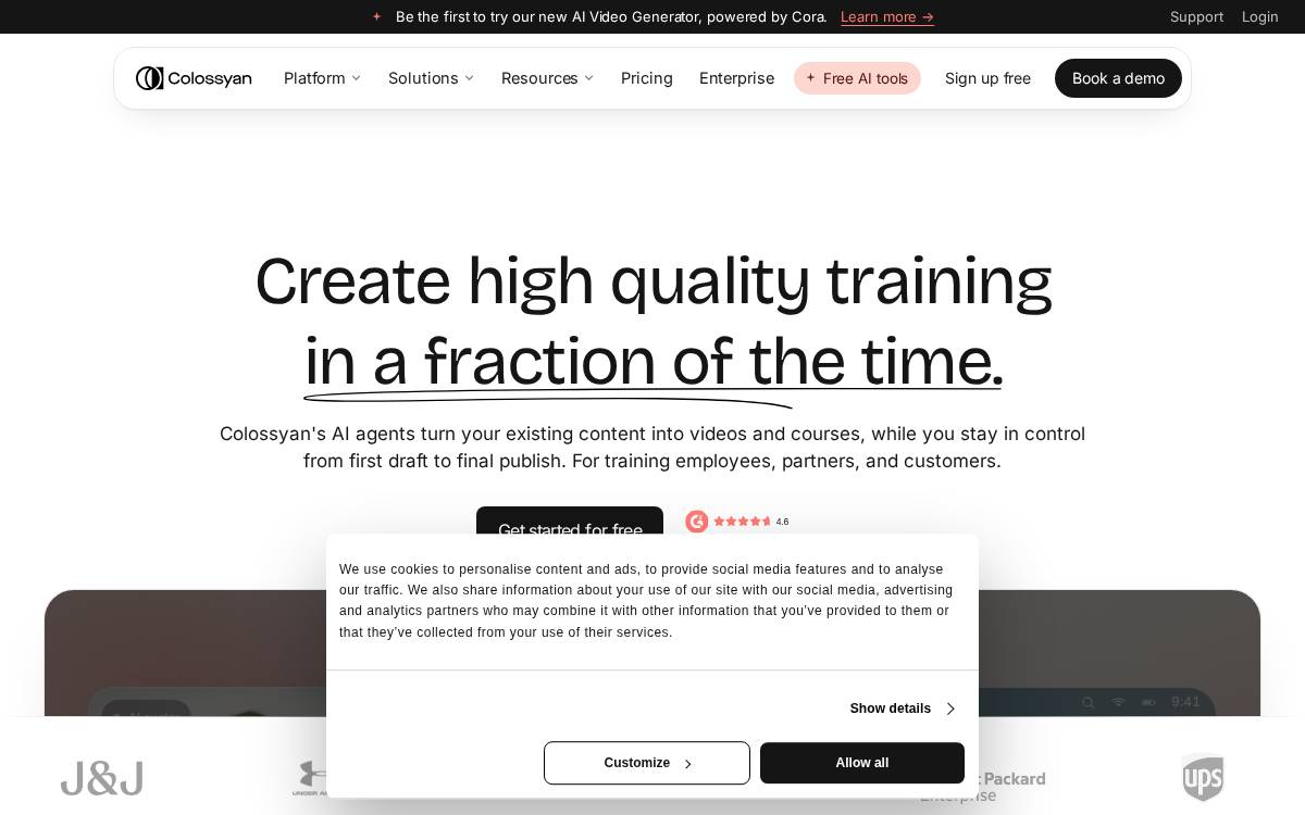 Colossyan website preview