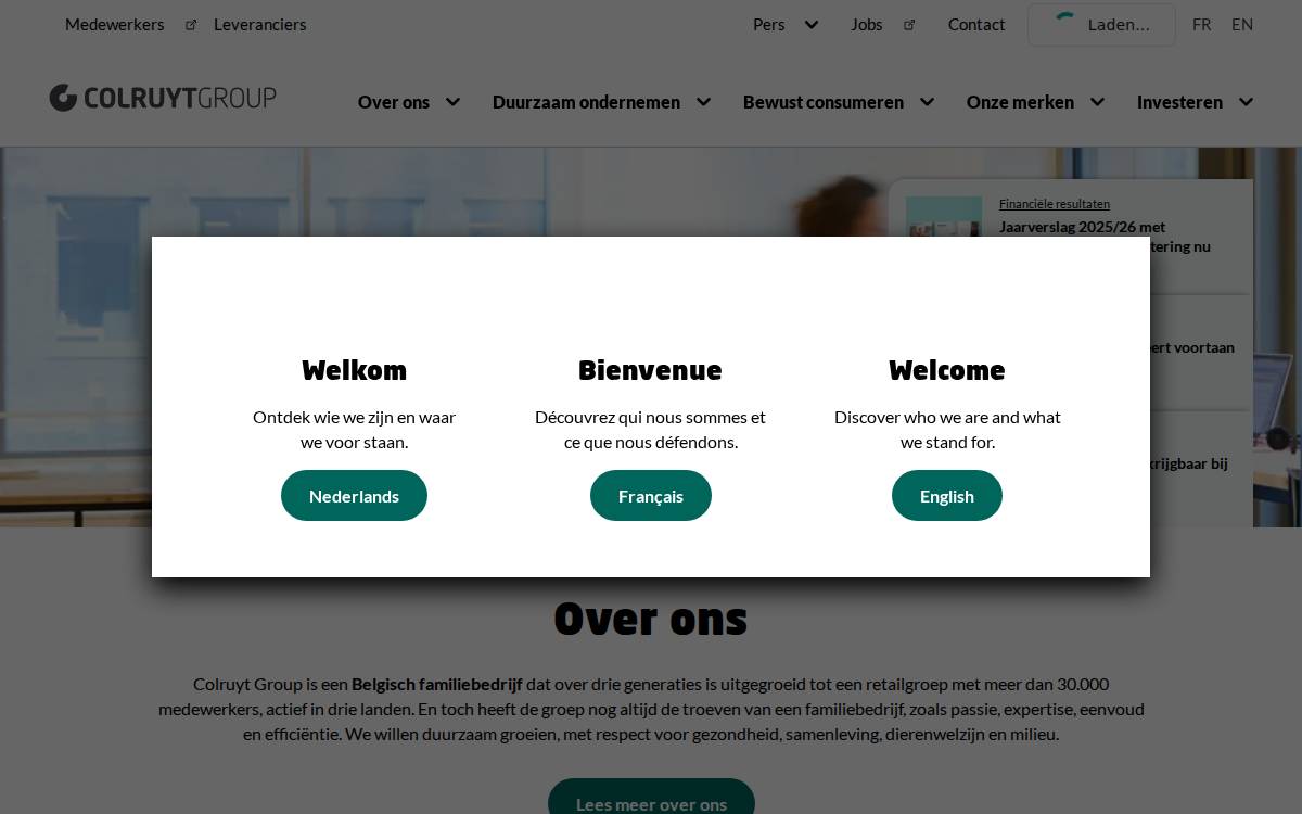 Colruyt Group website preview