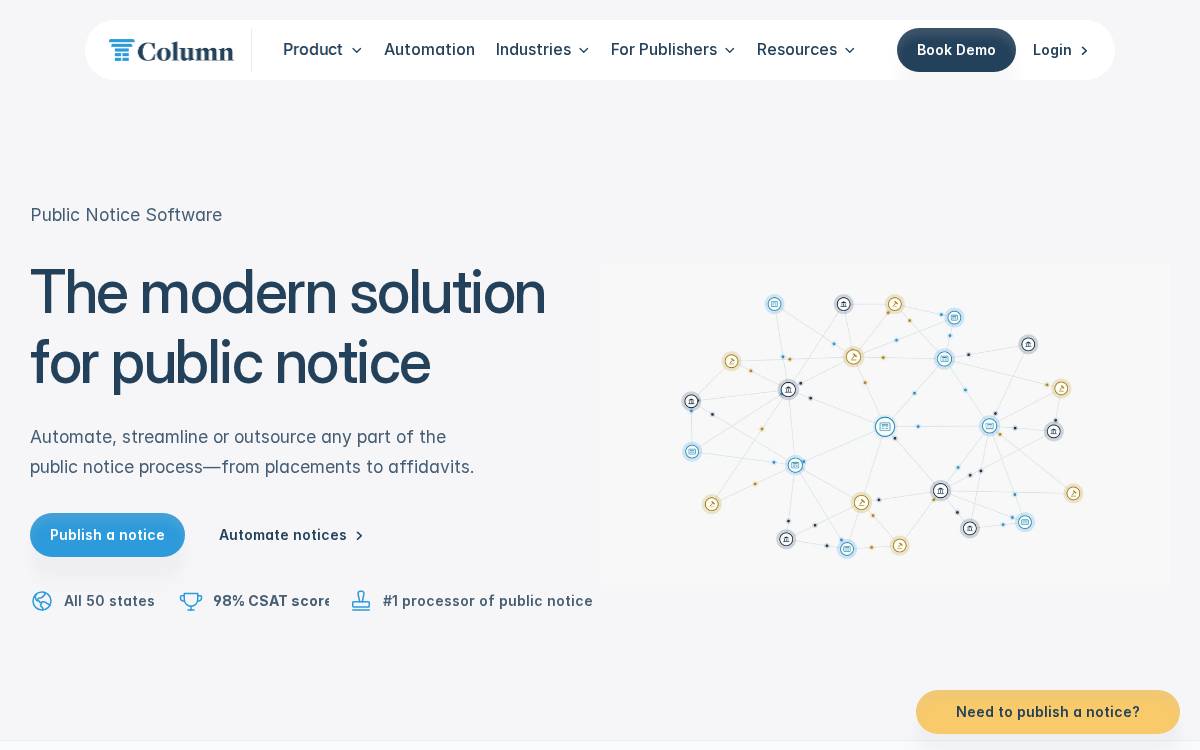 Column website preview