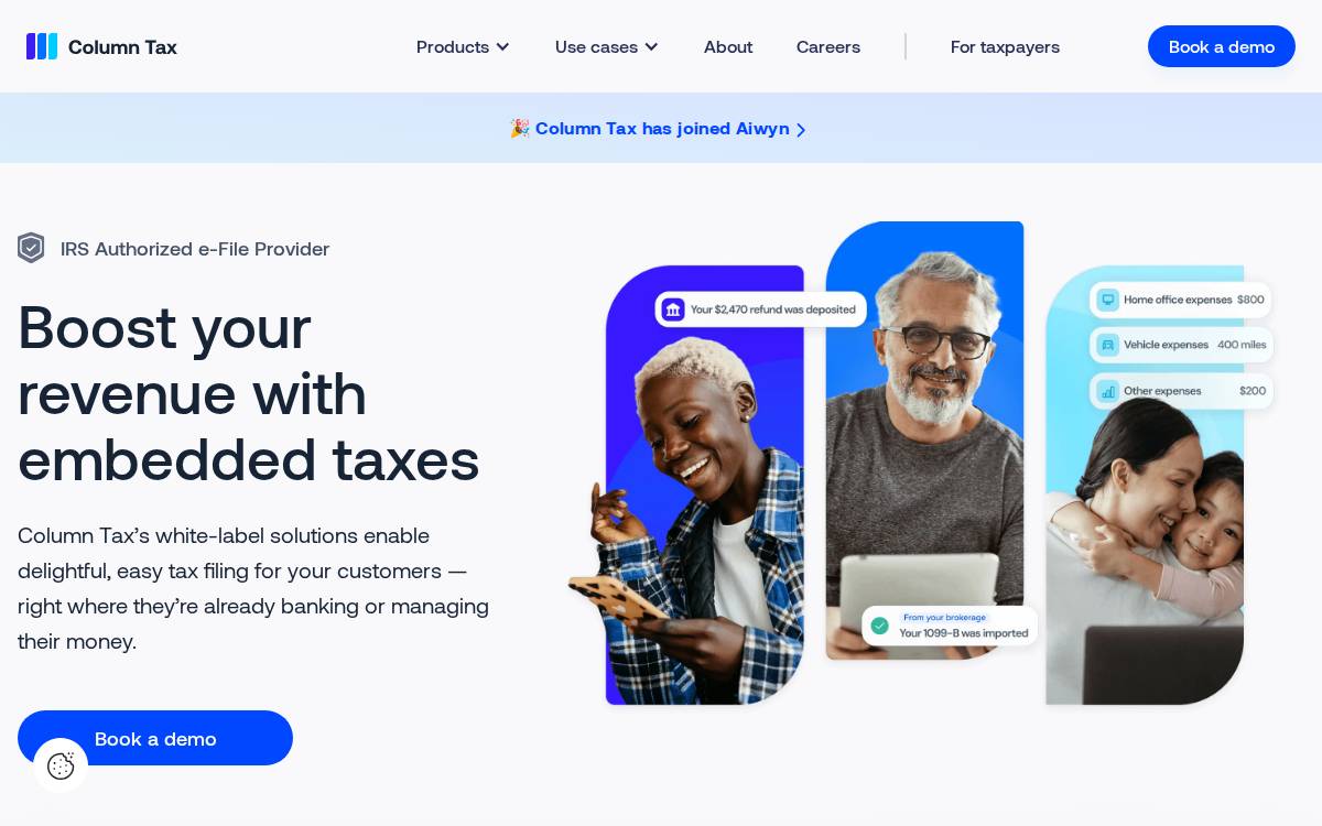 Column Tax website preview