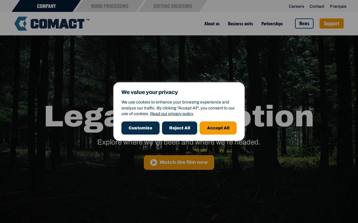 Comact website preview