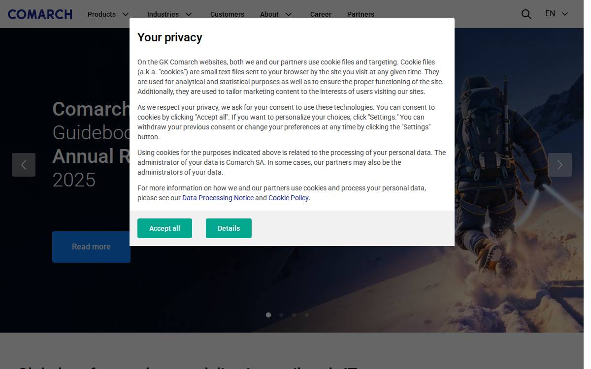 Comarch website preview