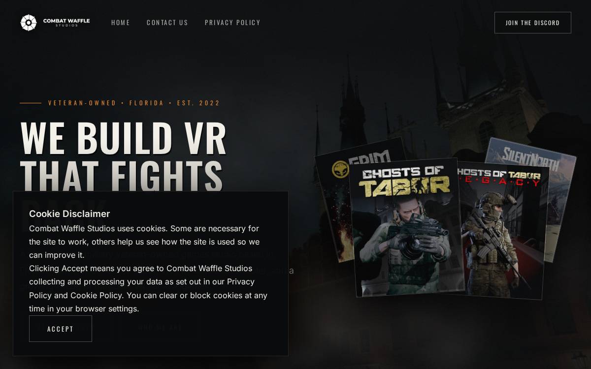 Combat Waffle Studios website preview