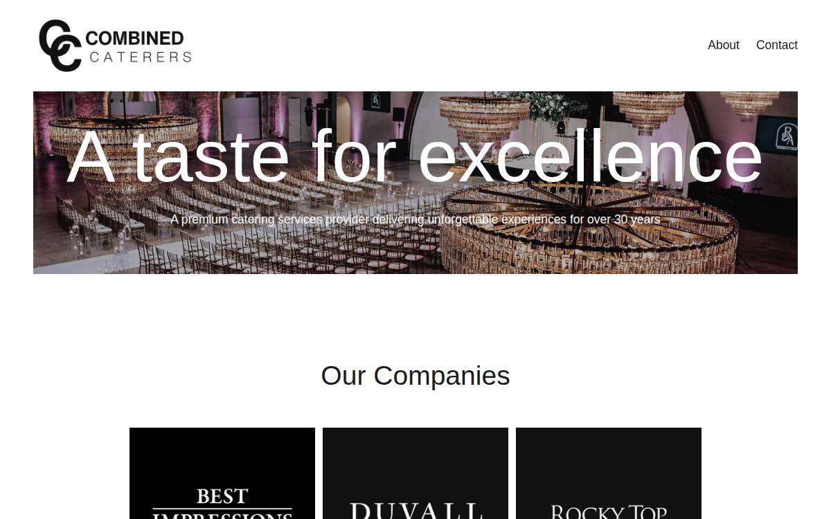 Combined Caterers website preview