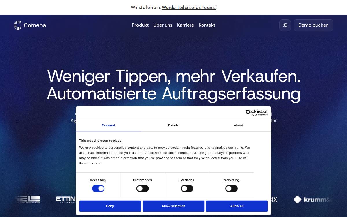 Comena website preview