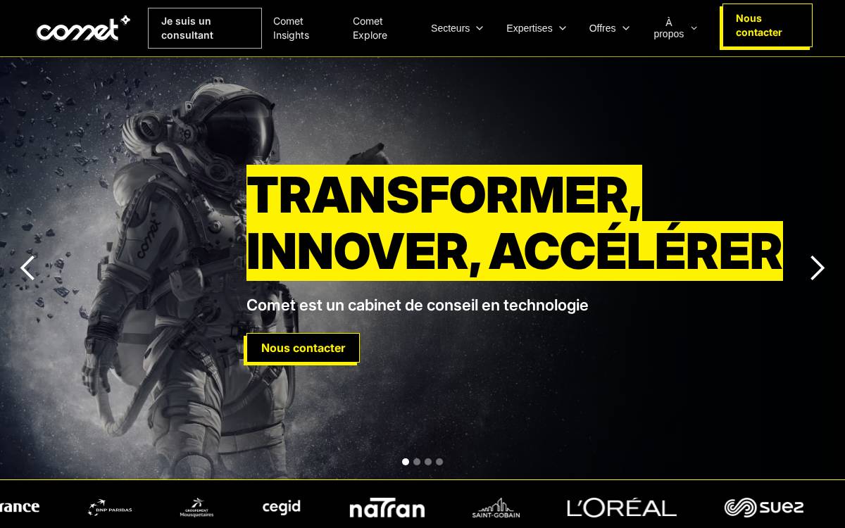Comet website preview
