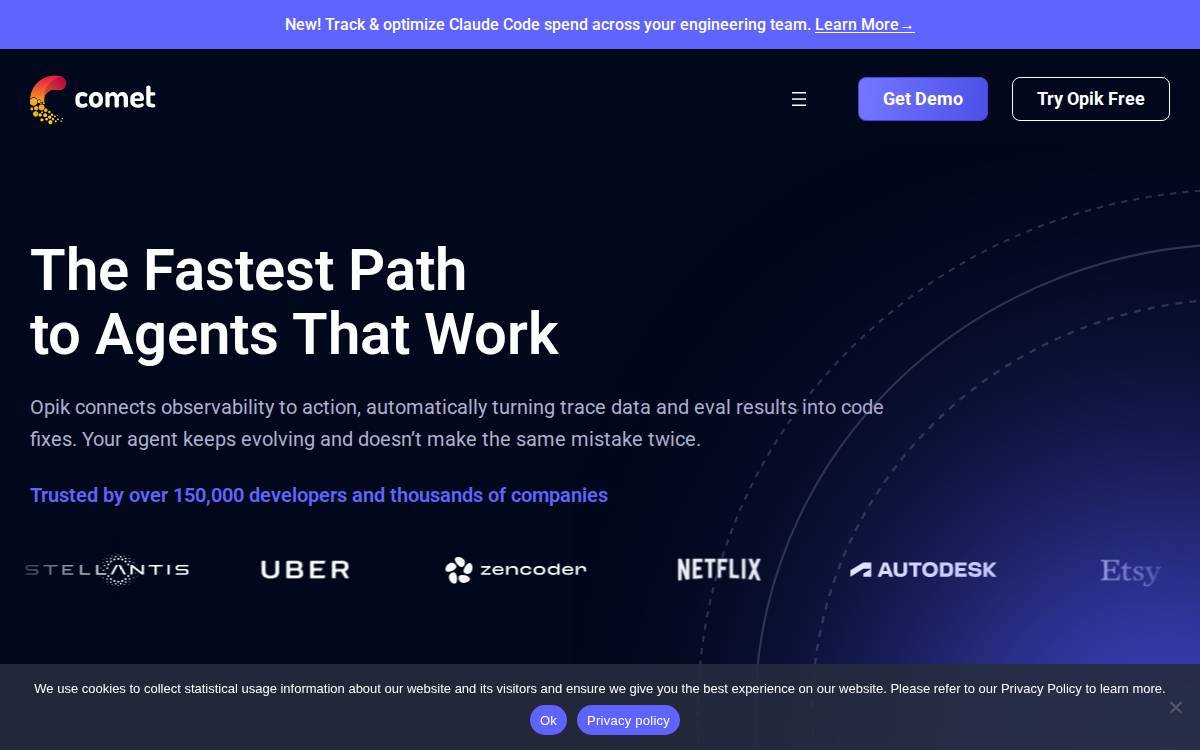 Comet website preview