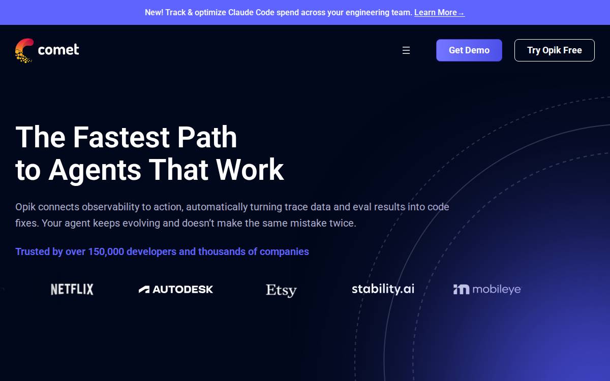 Comet website preview