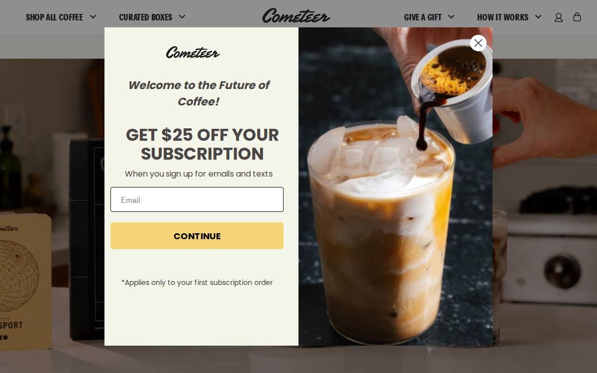 Cometeer website preview