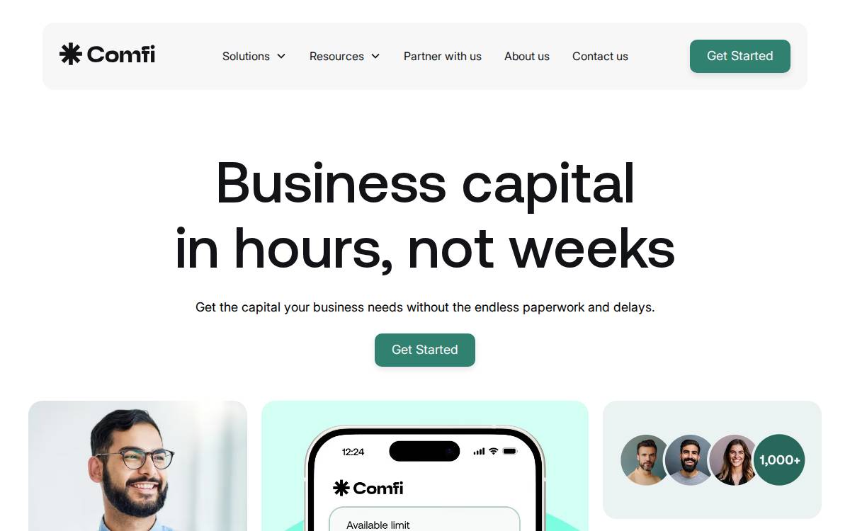 Comfi website preview
