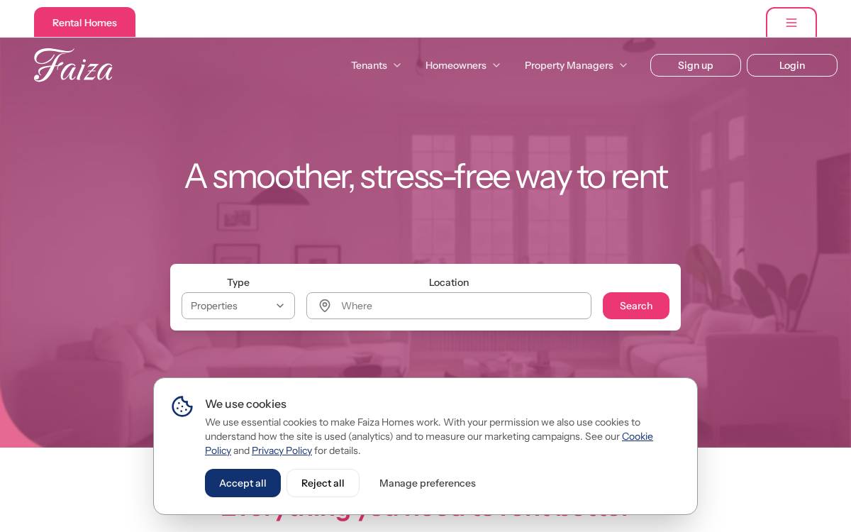 Comfortable Coliving Inc. website preview