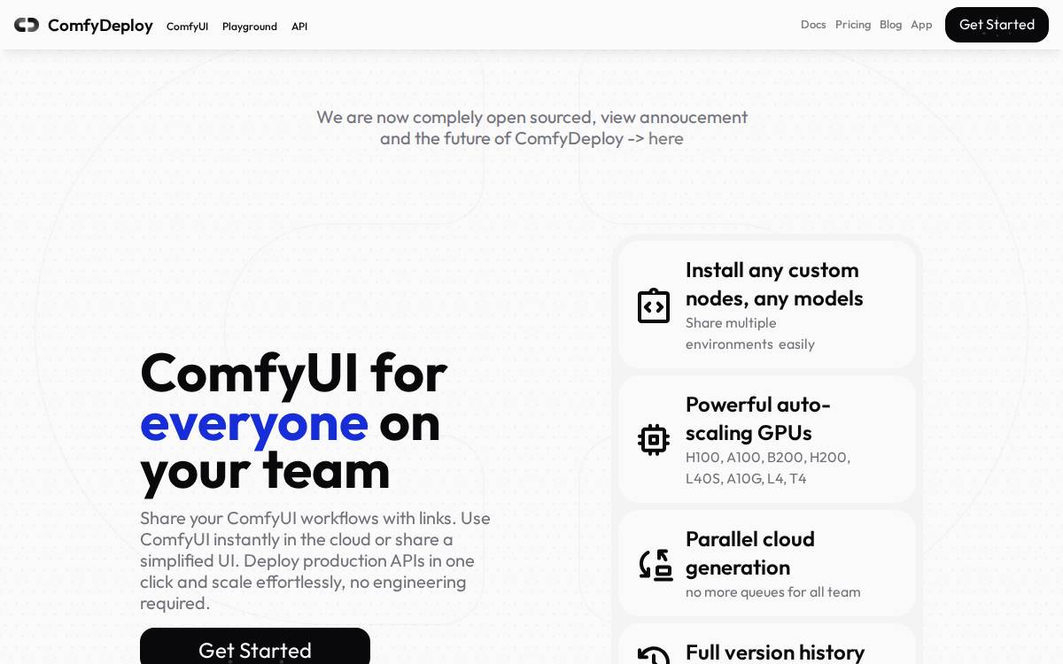 Comfy Deploy website preview