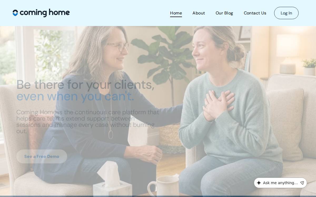 Cominghome website preview