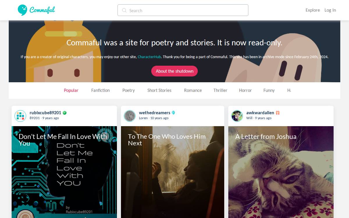 Commaful website preview