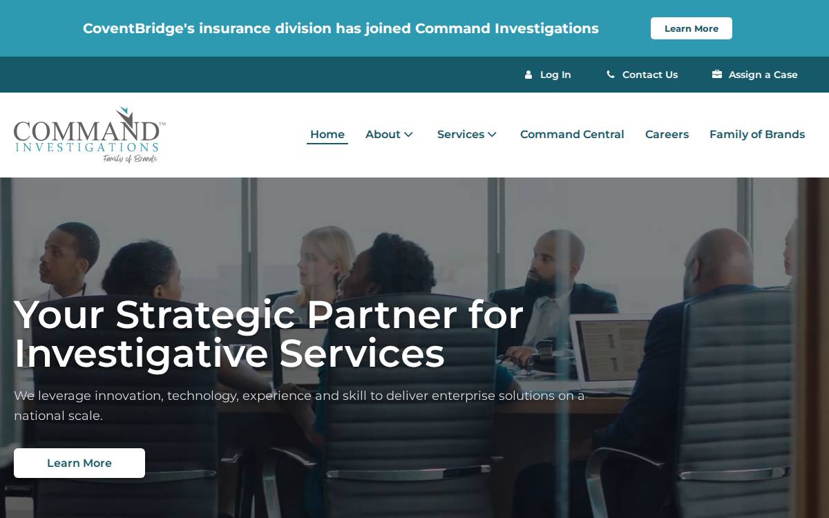 Command Investigations website preview