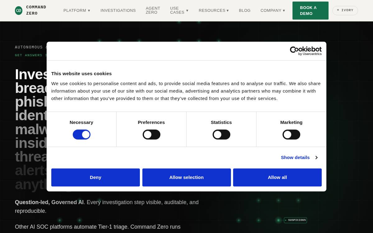 Command Zero website preview