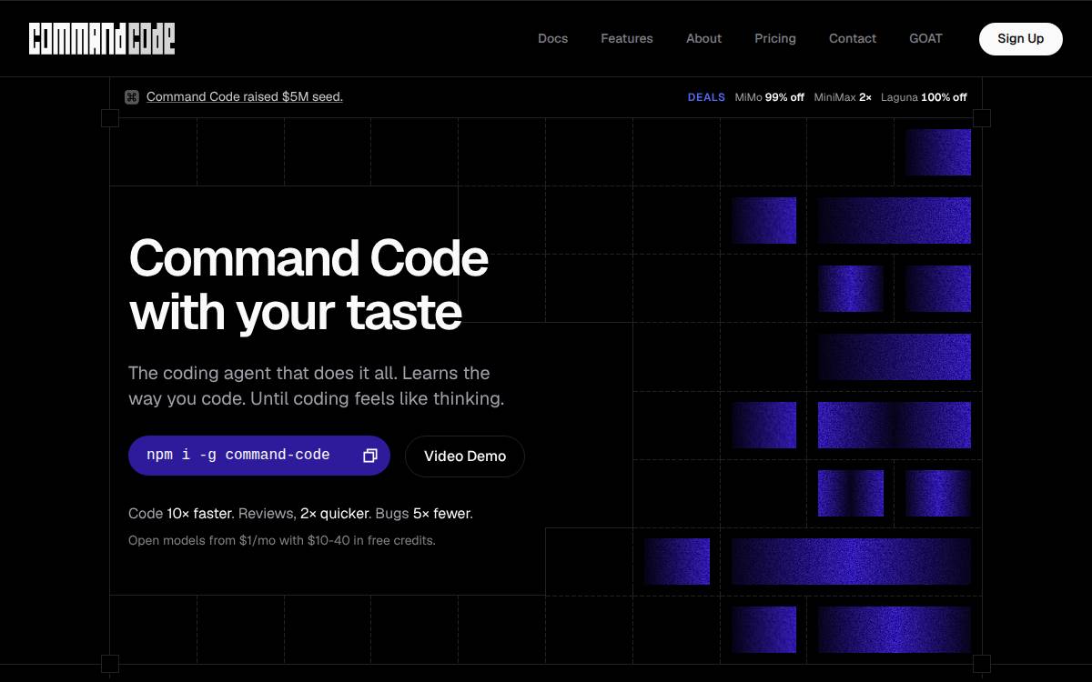CommandCode website preview