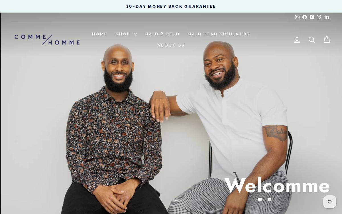 Comme Homme website preview