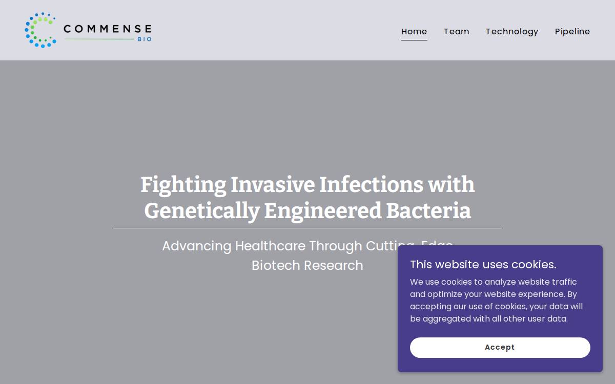 Commense Bio website preview