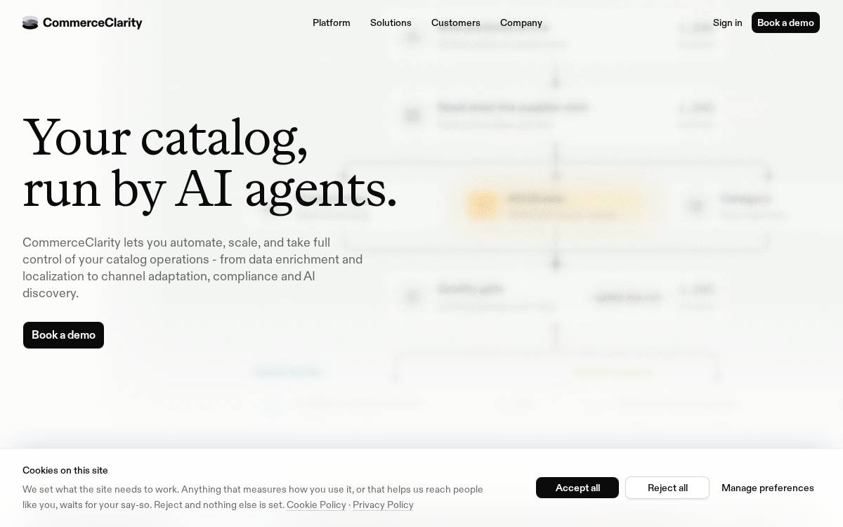 Commerce Clarity website preview