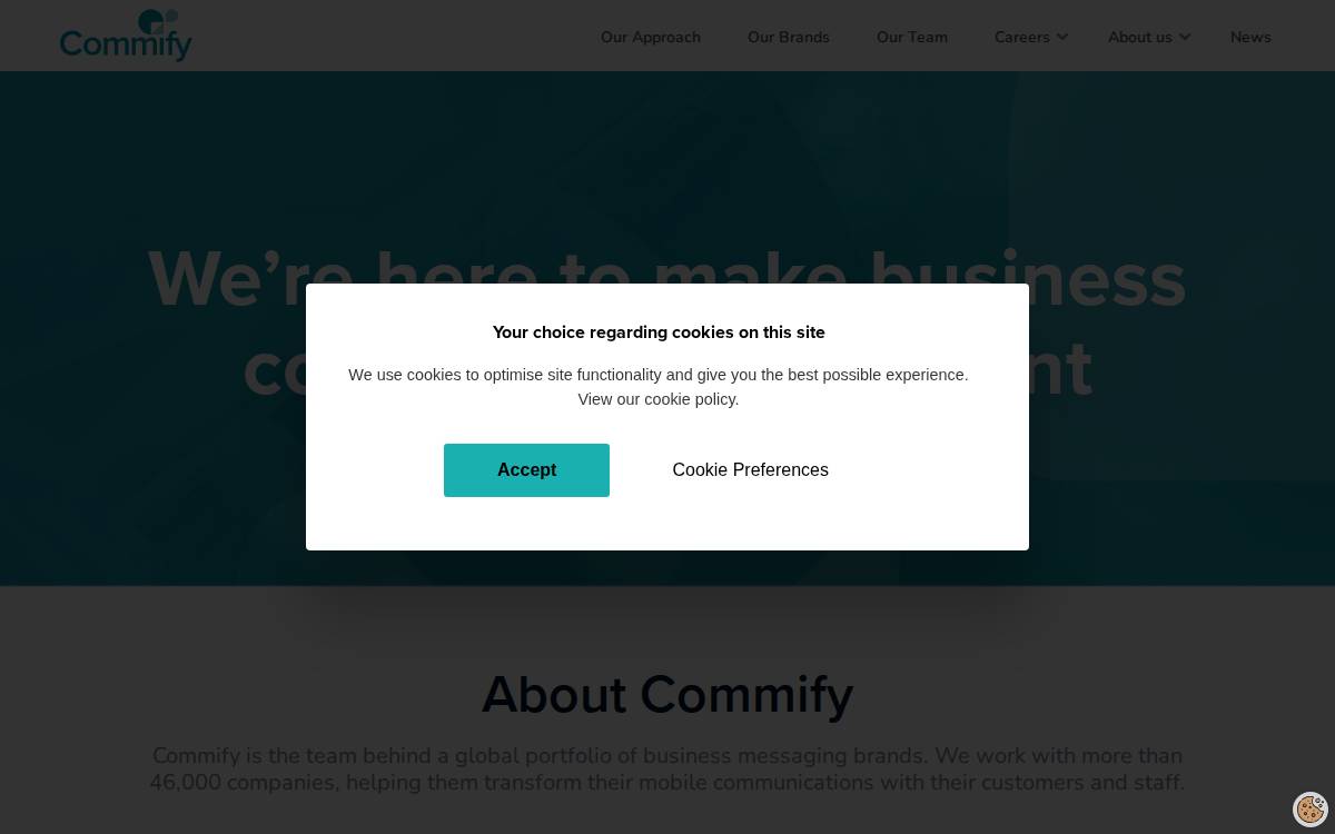 Commify website preview
