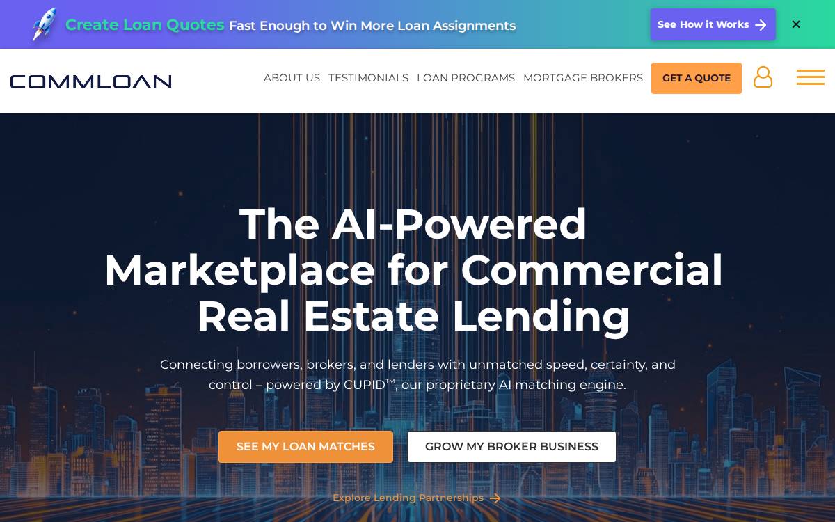 CommLoan website preview