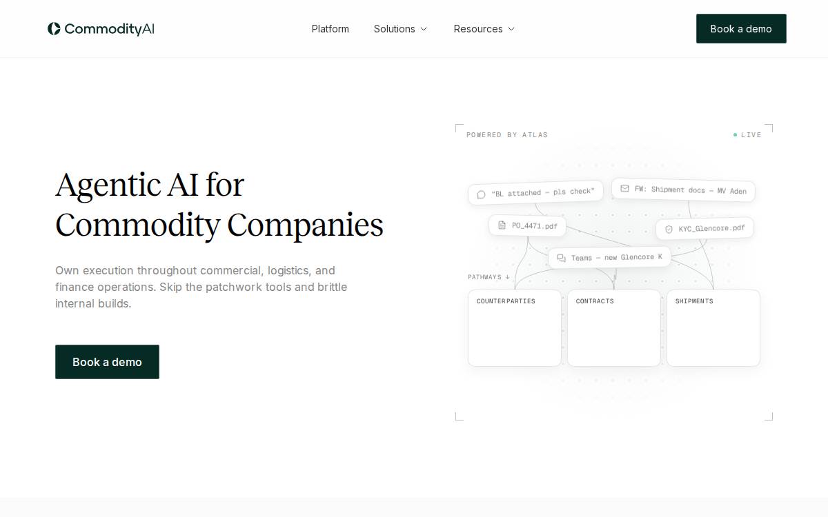 CommodityAI website preview