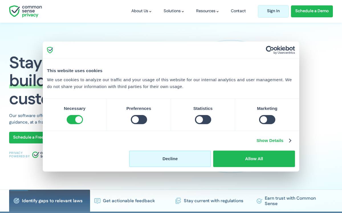 Common Sense Privacy PBC website preview