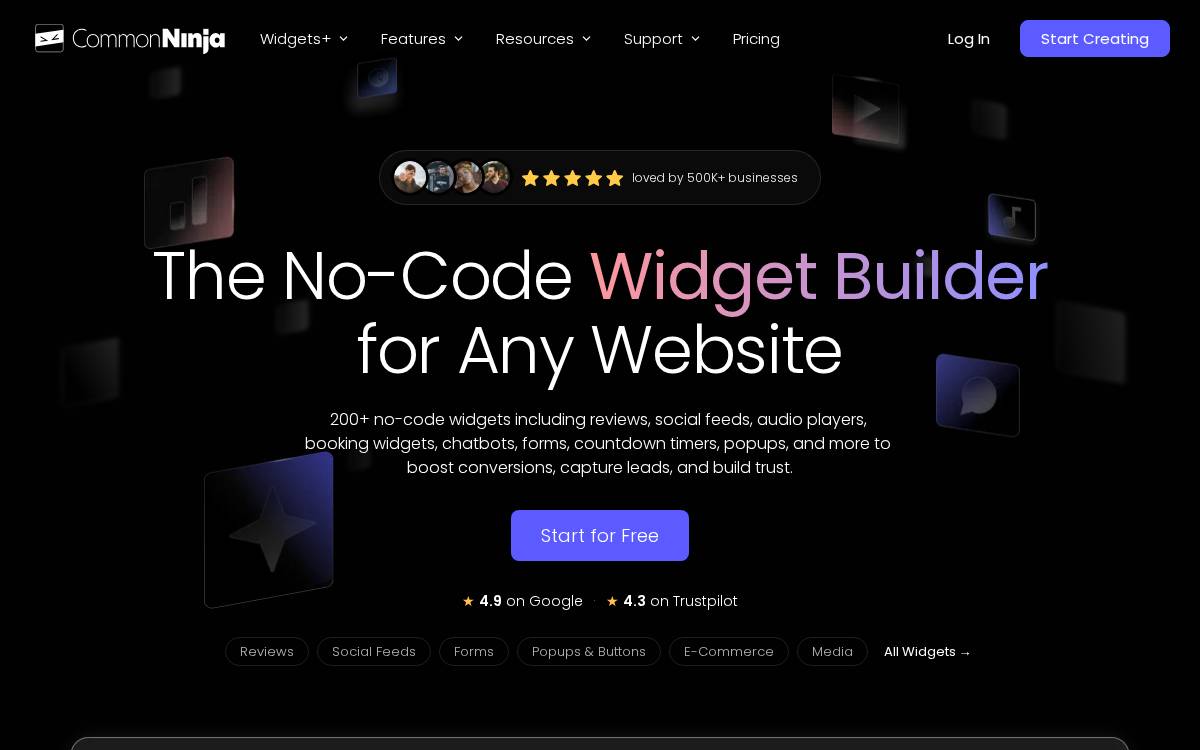 Commoninja website preview