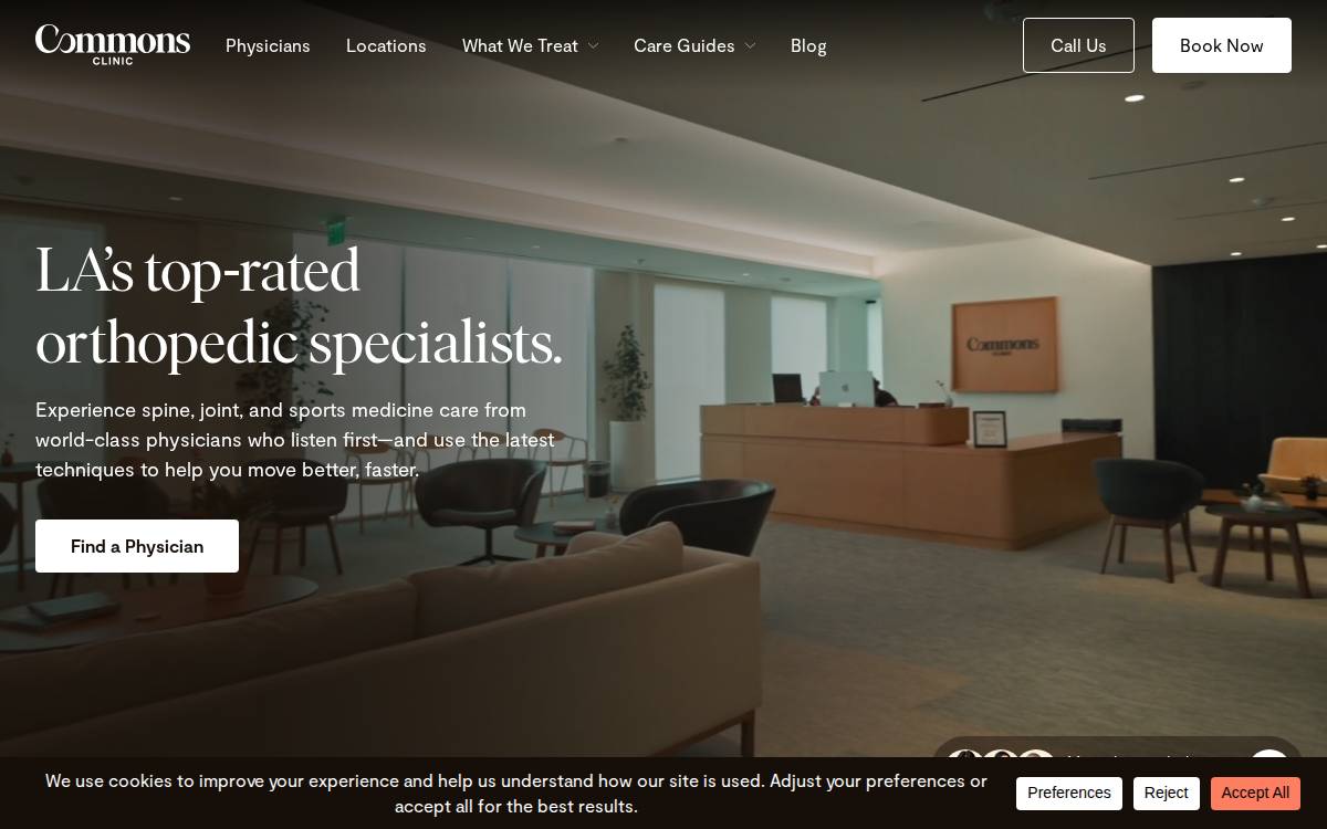 Commons Clinic website preview