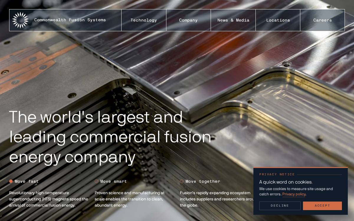 Commonwealth Fusion Systems website preview