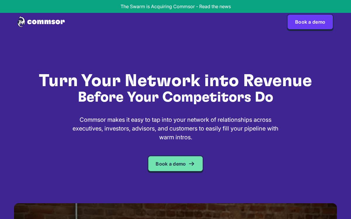 Commsor website preview