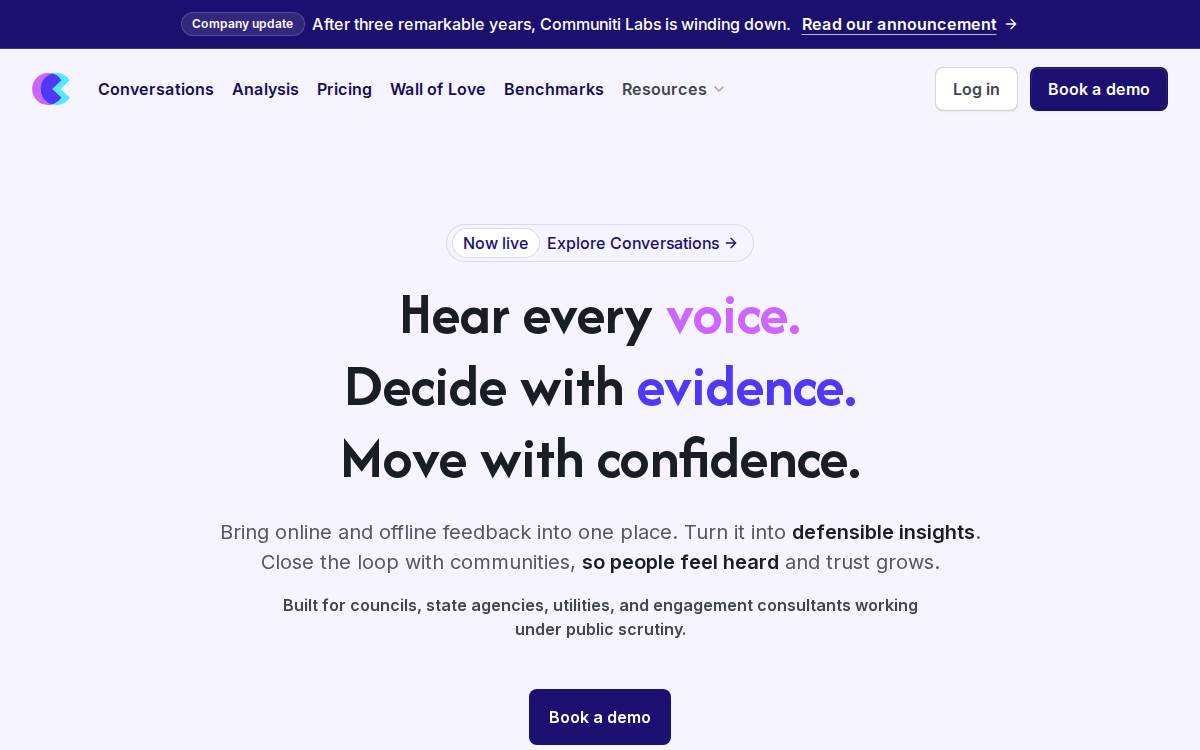 Communitilabs website preview