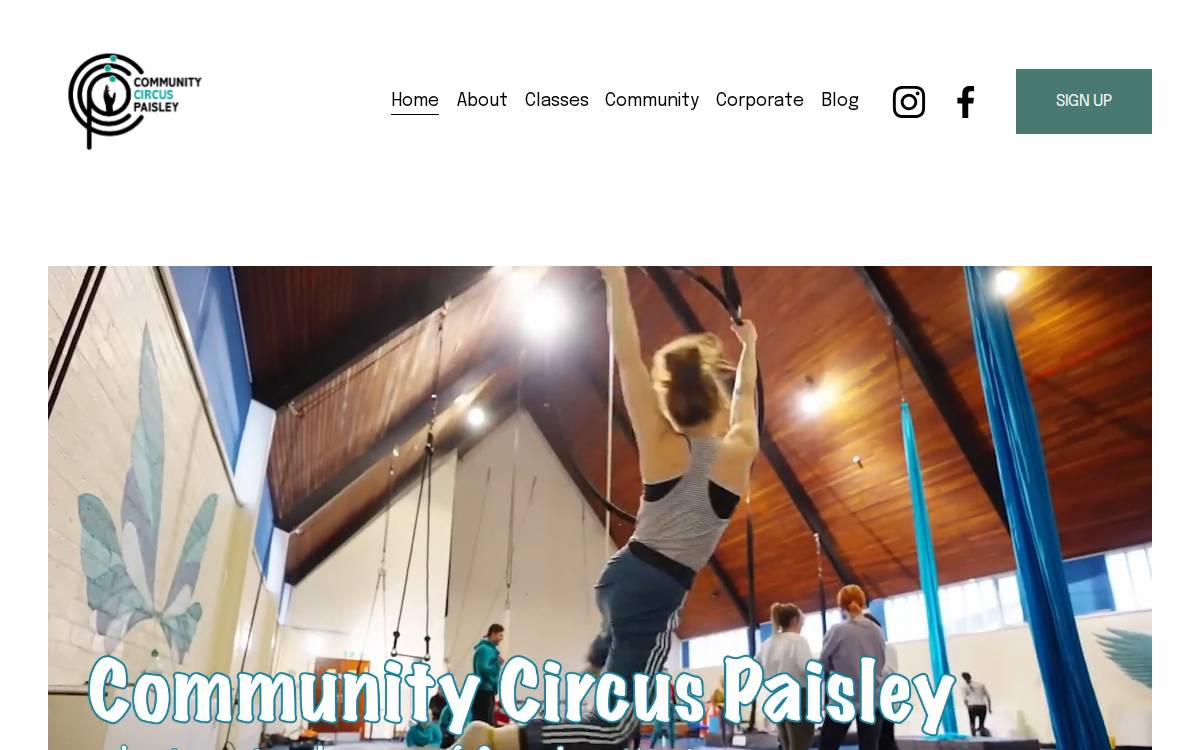 Community Circus Paisley website preview