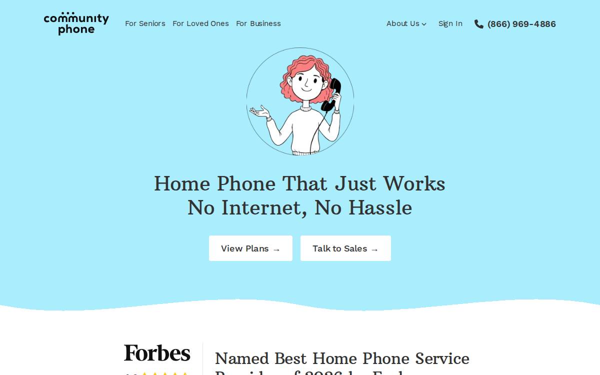 Community Phone Company website preview